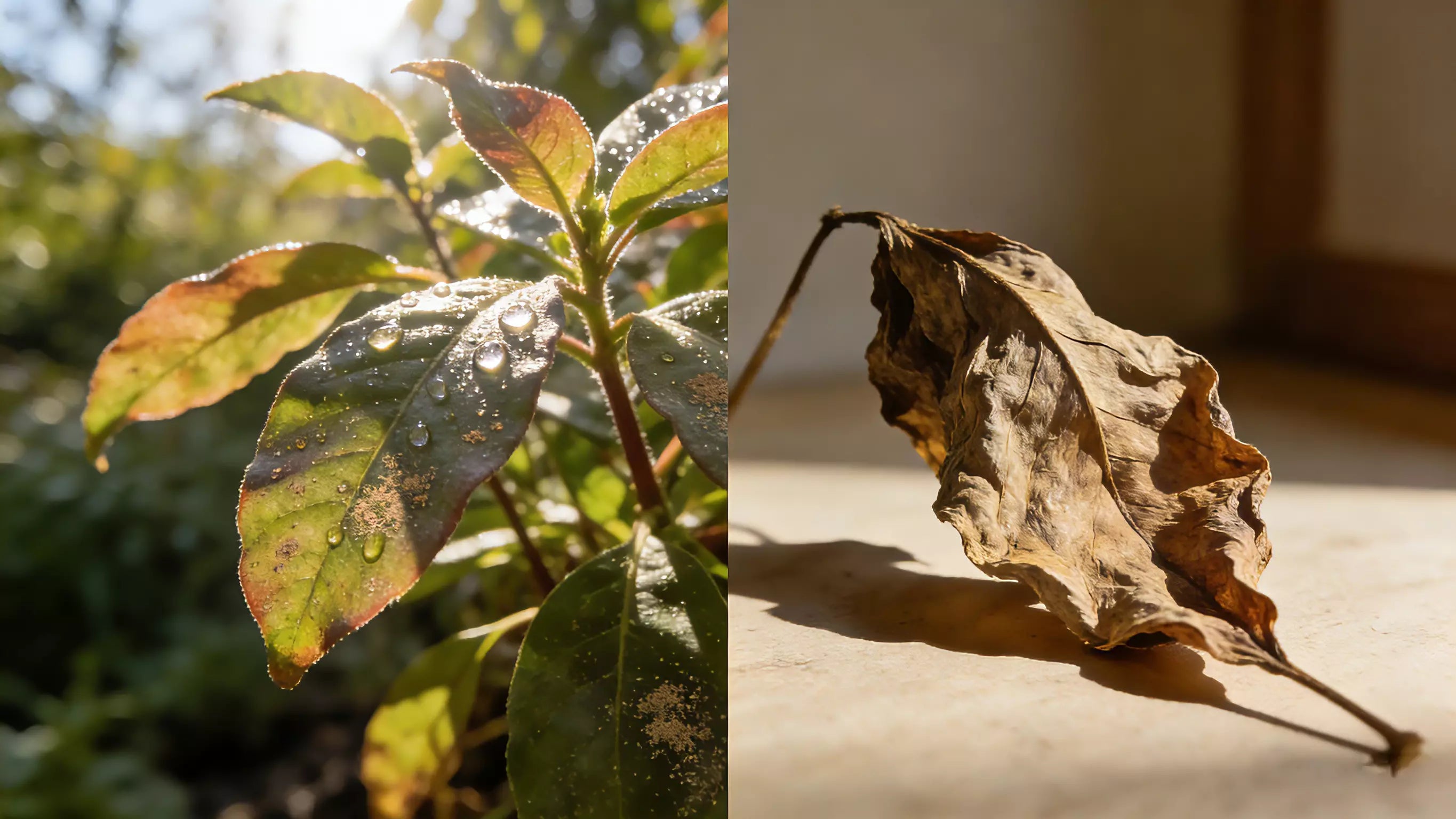 Plant texture and vein patterns captured along a hiking trail with a microscope camera