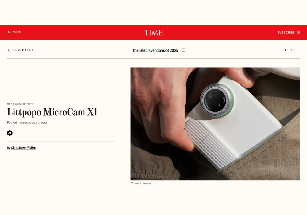 Littpopo MicroCAM X1 Named a TIME Best Inventions of 2025