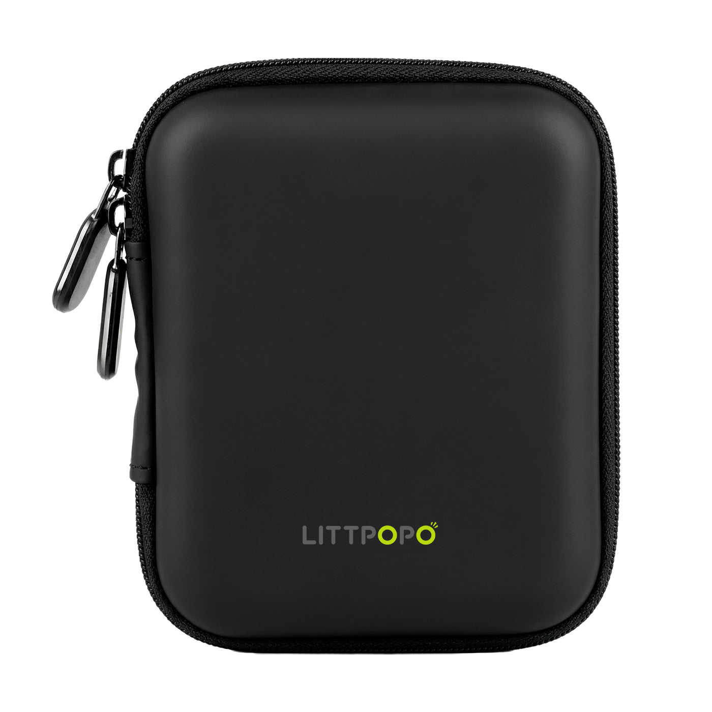 Black zippered case with LITTOPO logo on a white background