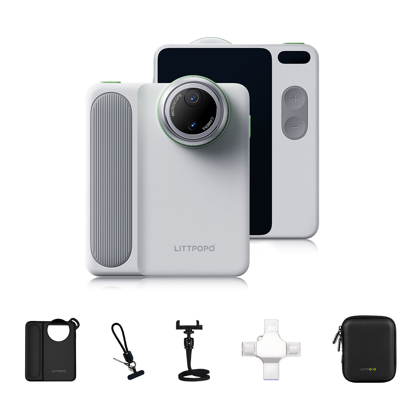 Littpopo MicrocamX1 - 4K Compact Cameras – 5-in-1 Outdoor Kit-Black