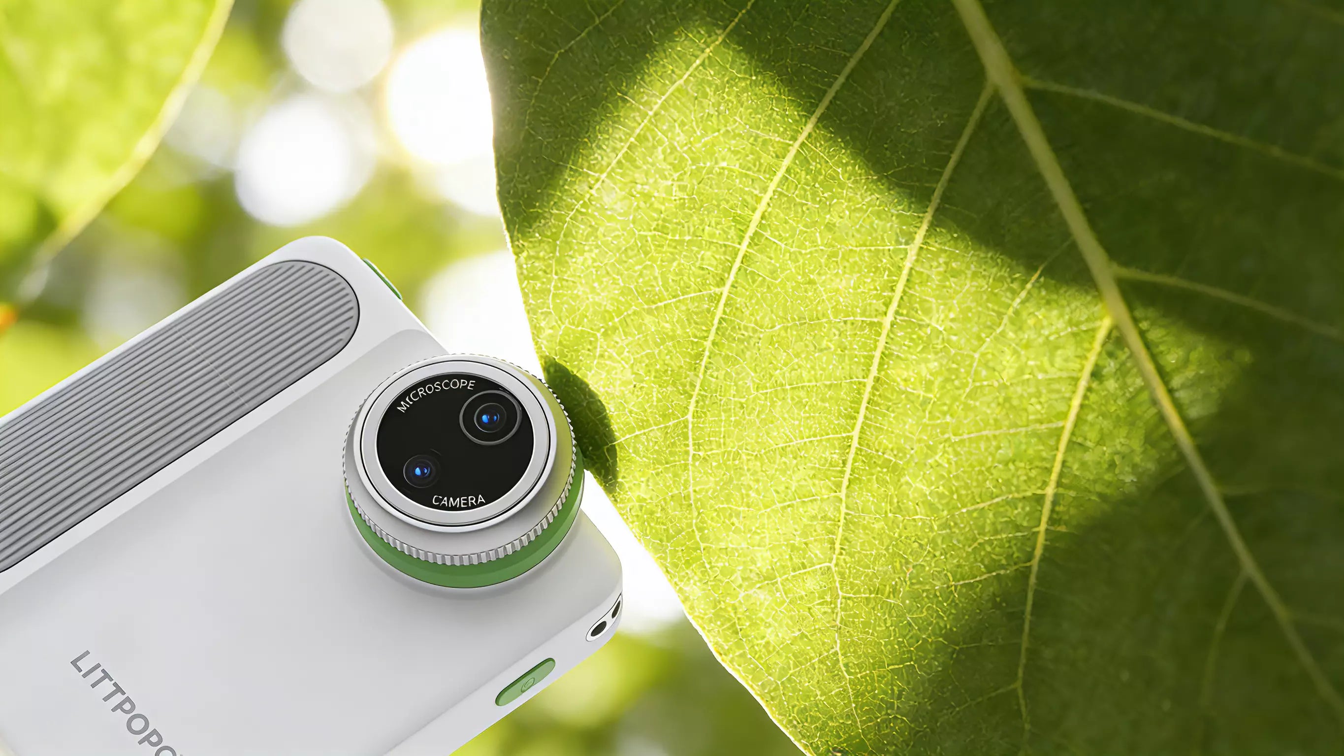 using a portable microscope camera capturing plant texture