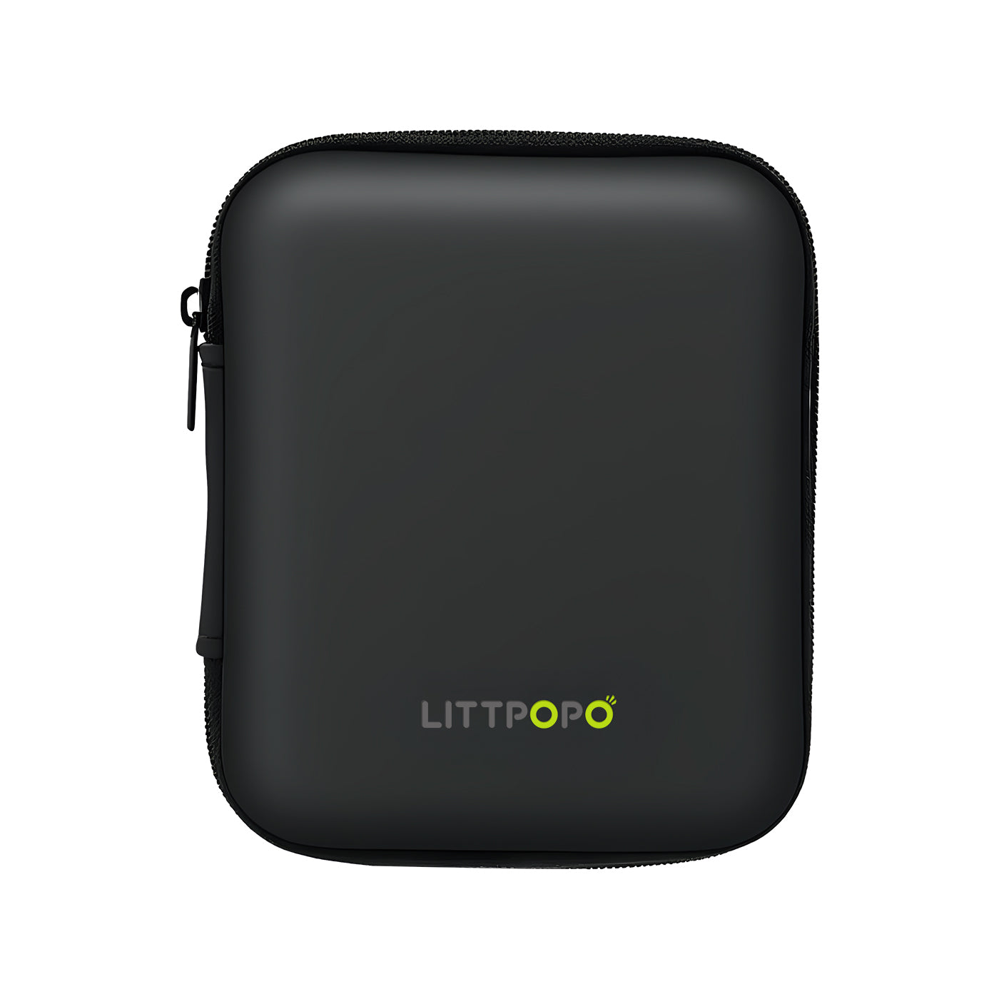 Black carrying case with LITTPOP logo on a white background