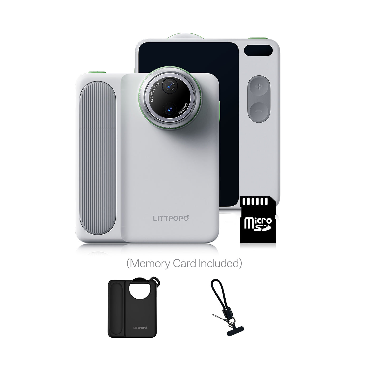 Littpopo microscope camera with accessories on a white background