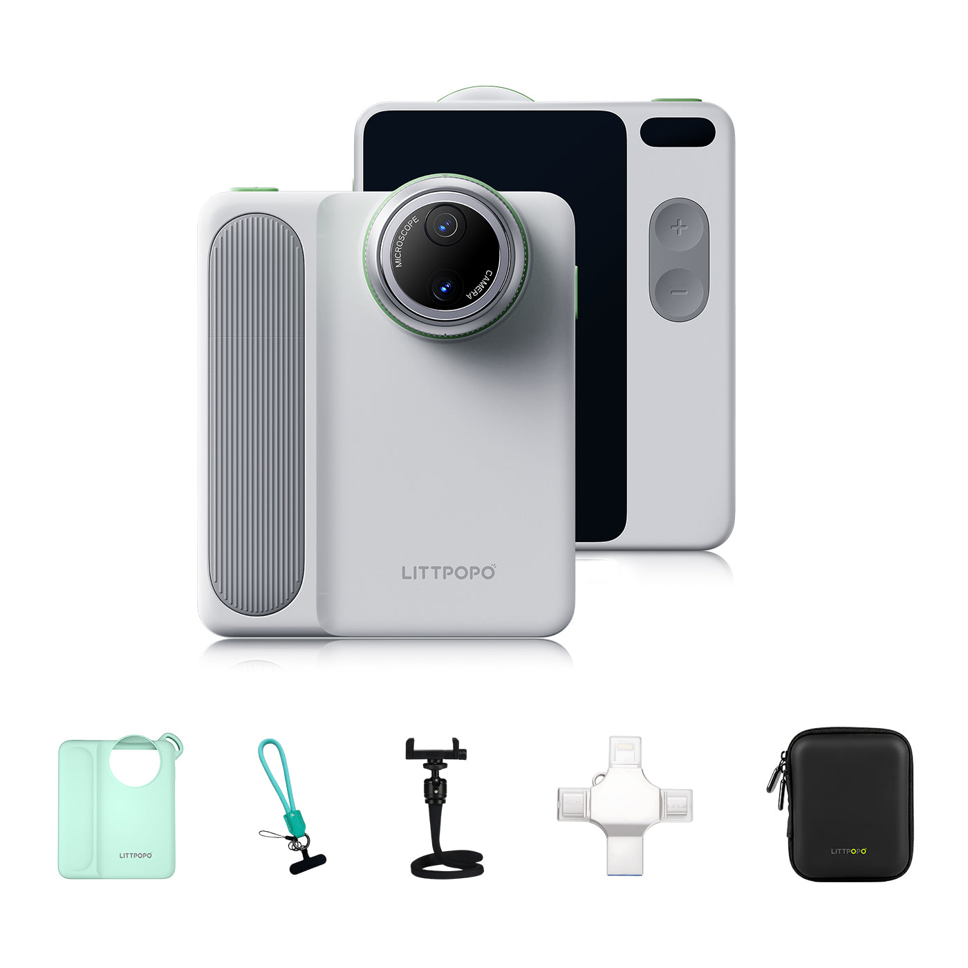 Littpopo MicrocamX1 - 4K Compact Cameras – 5-in-1 Outdoor Kit-Green