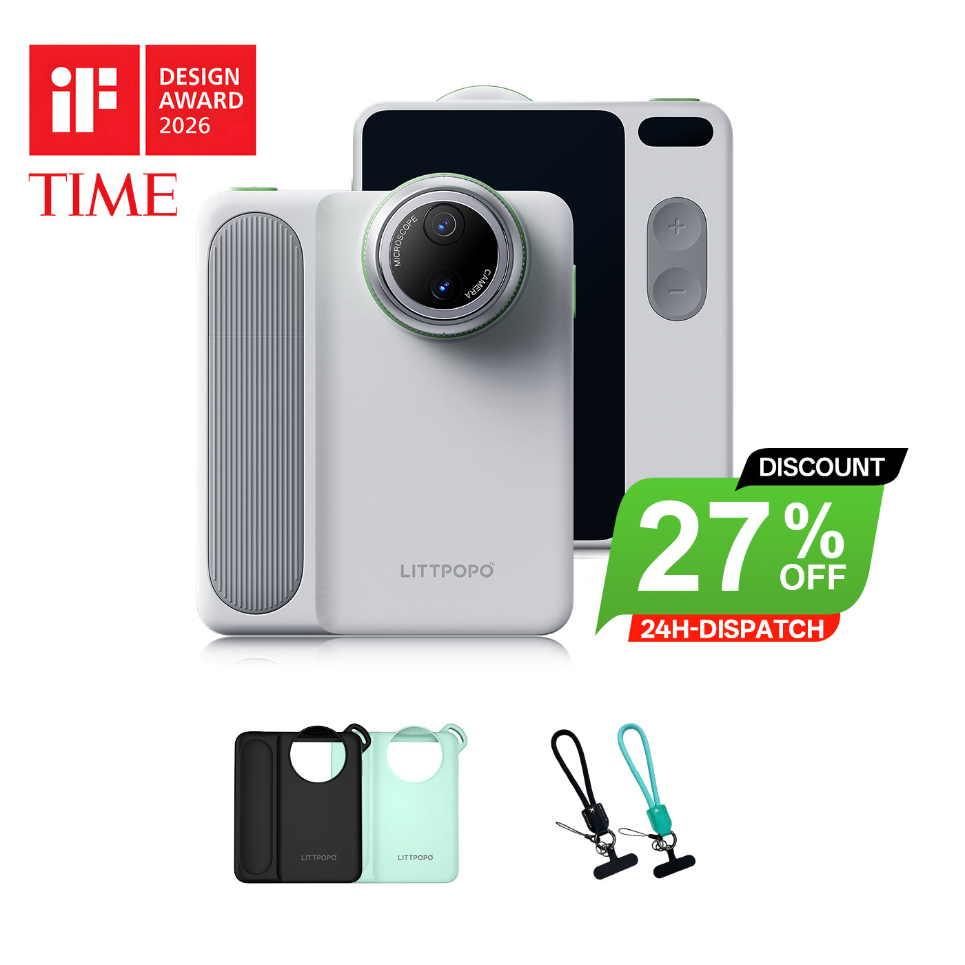 Littpopo MicroCam X1 4K Digital Microscope Camera with Case and Lanyard